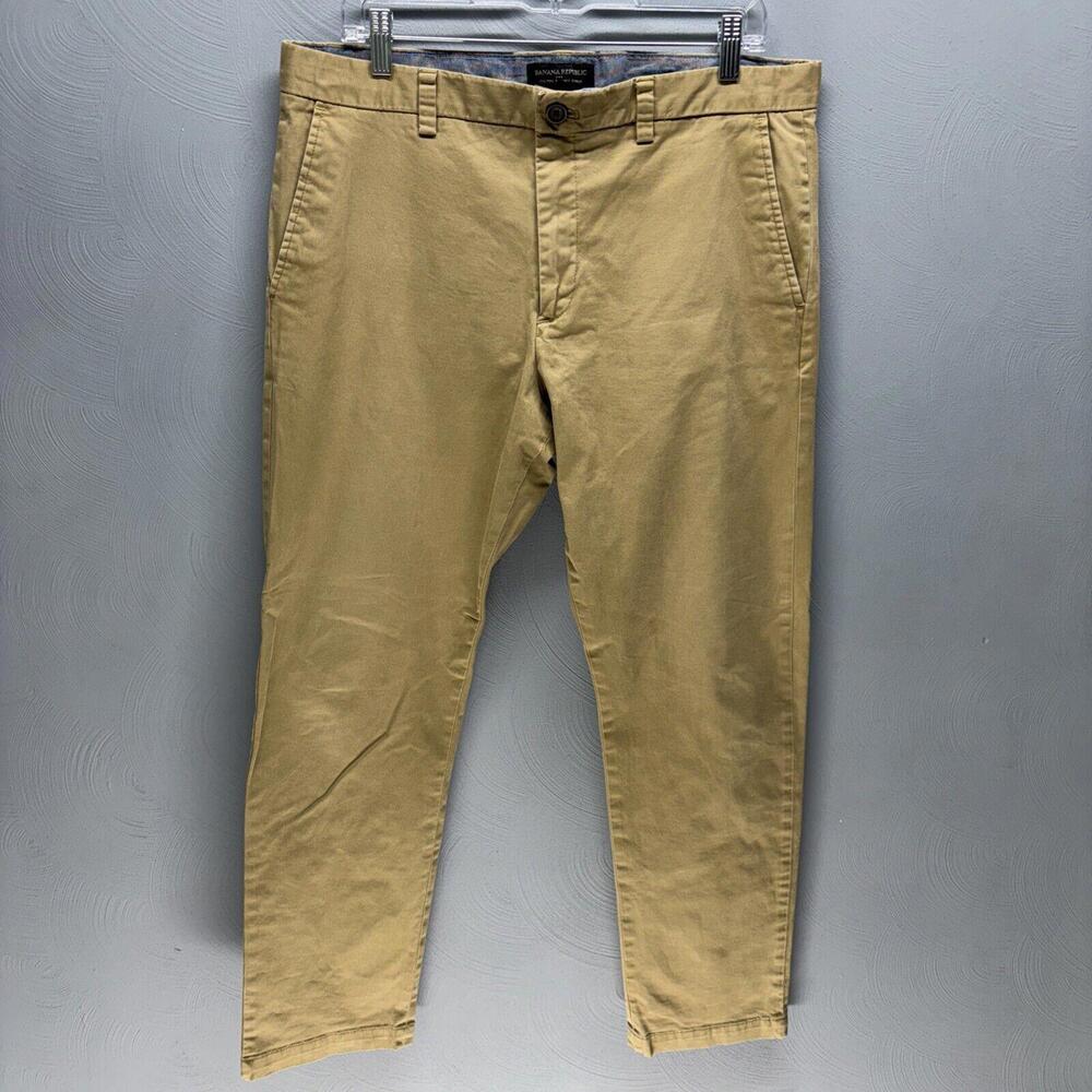 Banana Republic Fulton Skinny Chino Size 35X32 Men's Khaki Casual Dress Pants